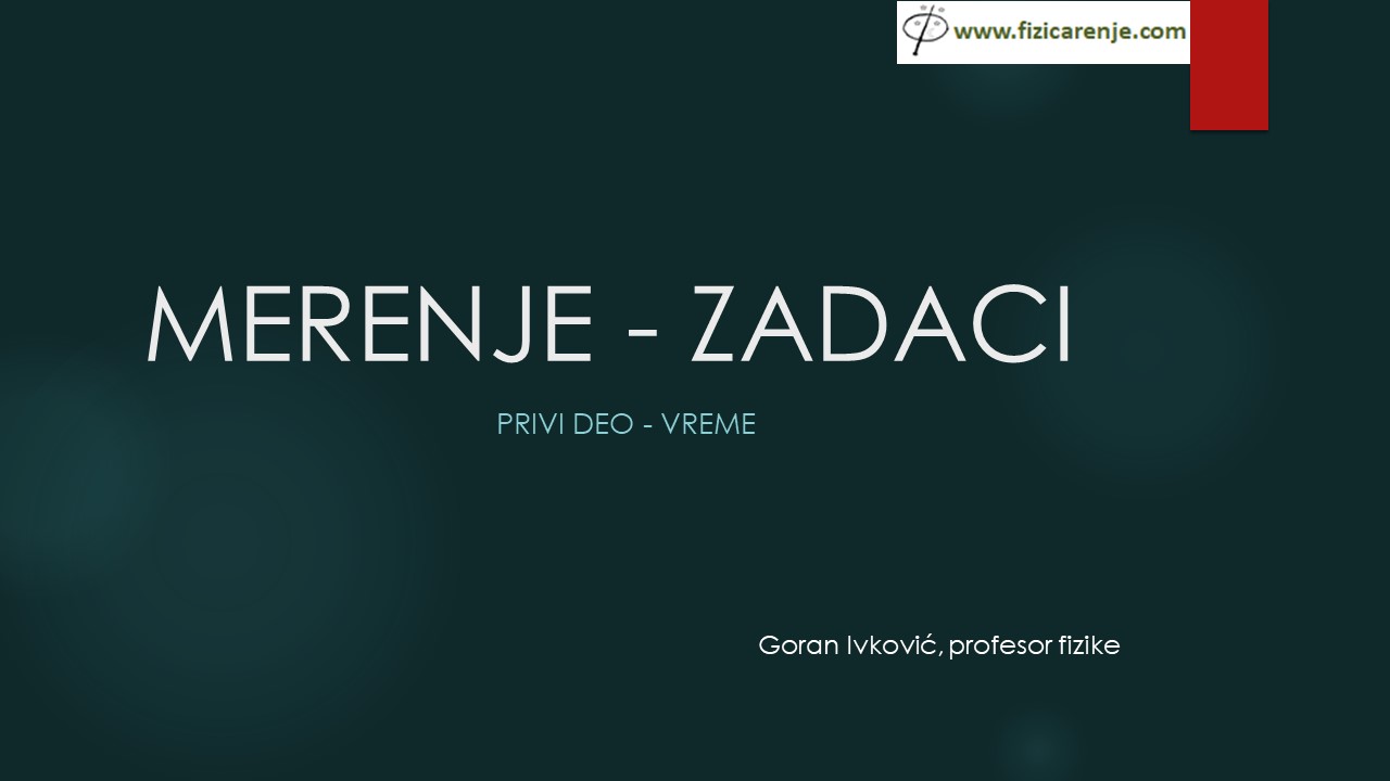 Merenje zadaci - prvi deo (vreme)