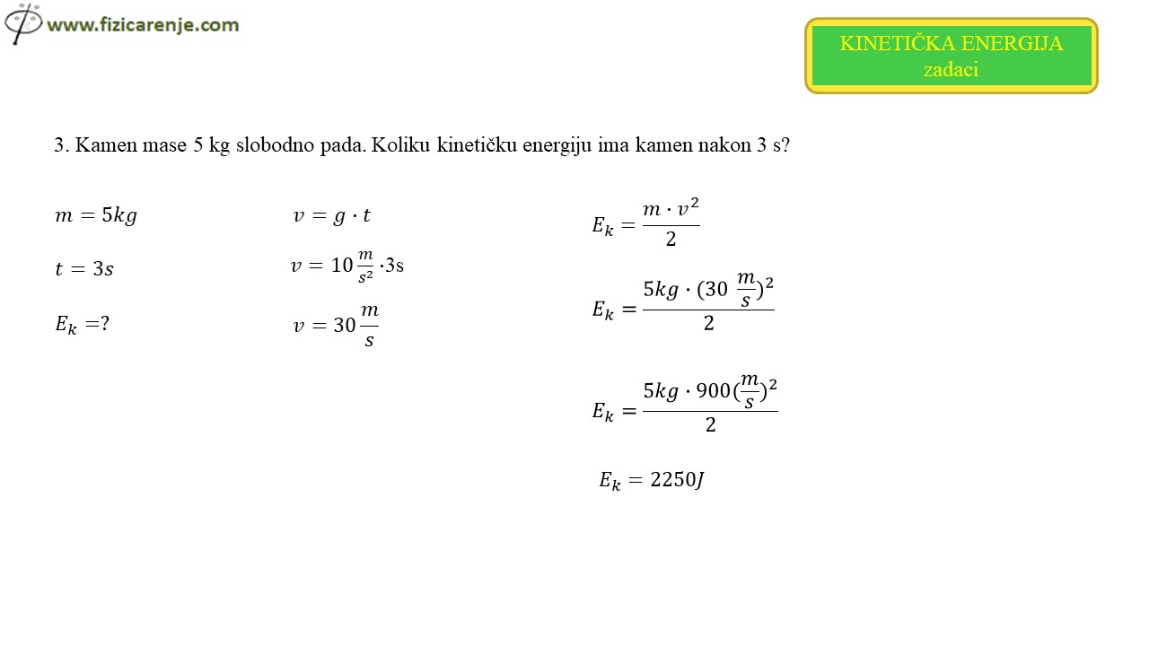 Kineticka energija zadaci